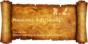 Mandzsul László névjegykártya