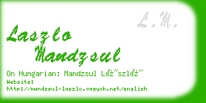 laszlo mandzsul business card